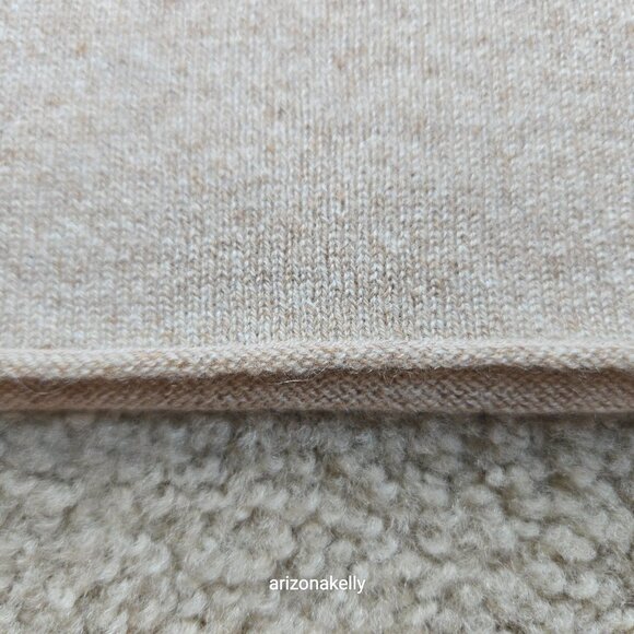 NWOT Cashmere Knit Scarf Heather Tan - Picture 4 of 12